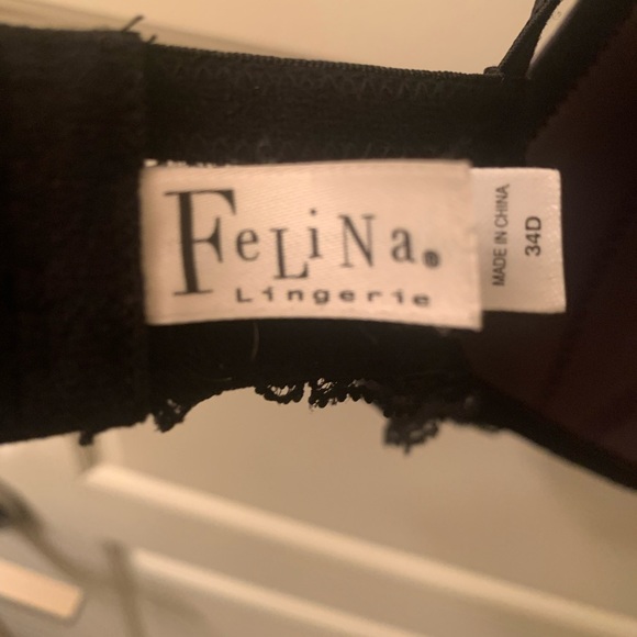 Felina bra - Demi cup in dark gray and black lace - Picture 6 of 8